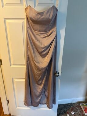 anne matte satin dress Anne Matte Satin Dress - Periwinkle Blue